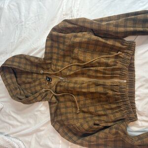 Windsor Brown Plaid Hooded Jacket